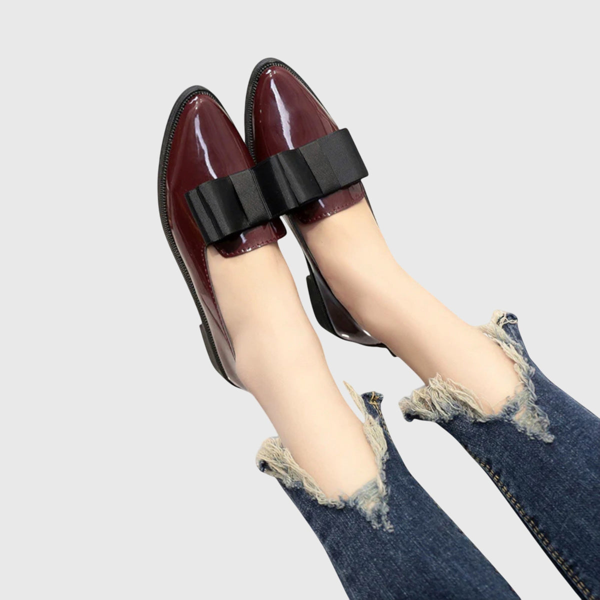 Black Minimalist Rounded Toe Flat Loafers for Women | Avella Collection 7