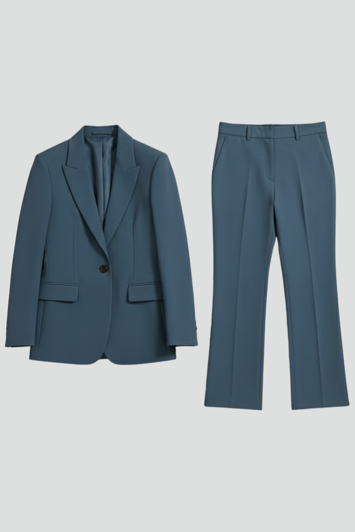 Black Tailored Structured Blazer Straight Leg Trousers Suit Set | Bellemont Collection 4