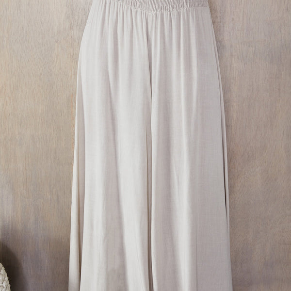 Black Wide Leg Trousers Women Smocked Waist Relaxed Casual Pants | Sienna Collection 0