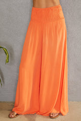 Black Wide Leg Trousers Women Smocked Waist Relaxed Casual Pants | Sienna Collection 10