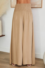 Black Wide Leg Trousers Women Smocked Waist Relaxed Casual Pants | Sienna Collection 11