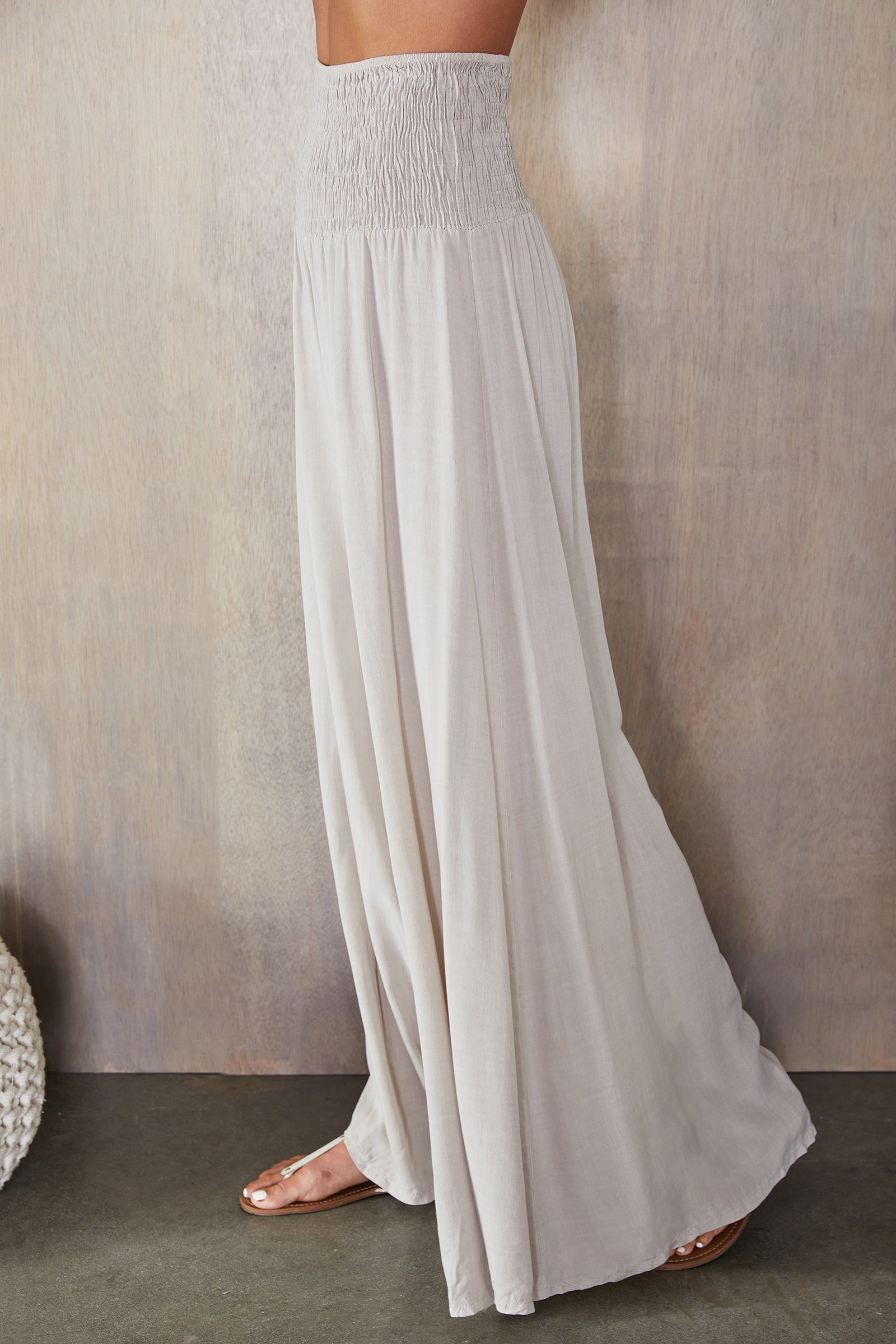Black Wide Leg Trousers Women Smocked Waist Relaxed Casual Pants | Sienna Collection 2