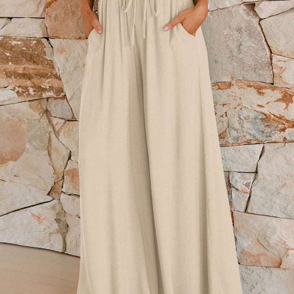 Black Wide Leg Trousers with Pockets for Women | Dorian Collection 3