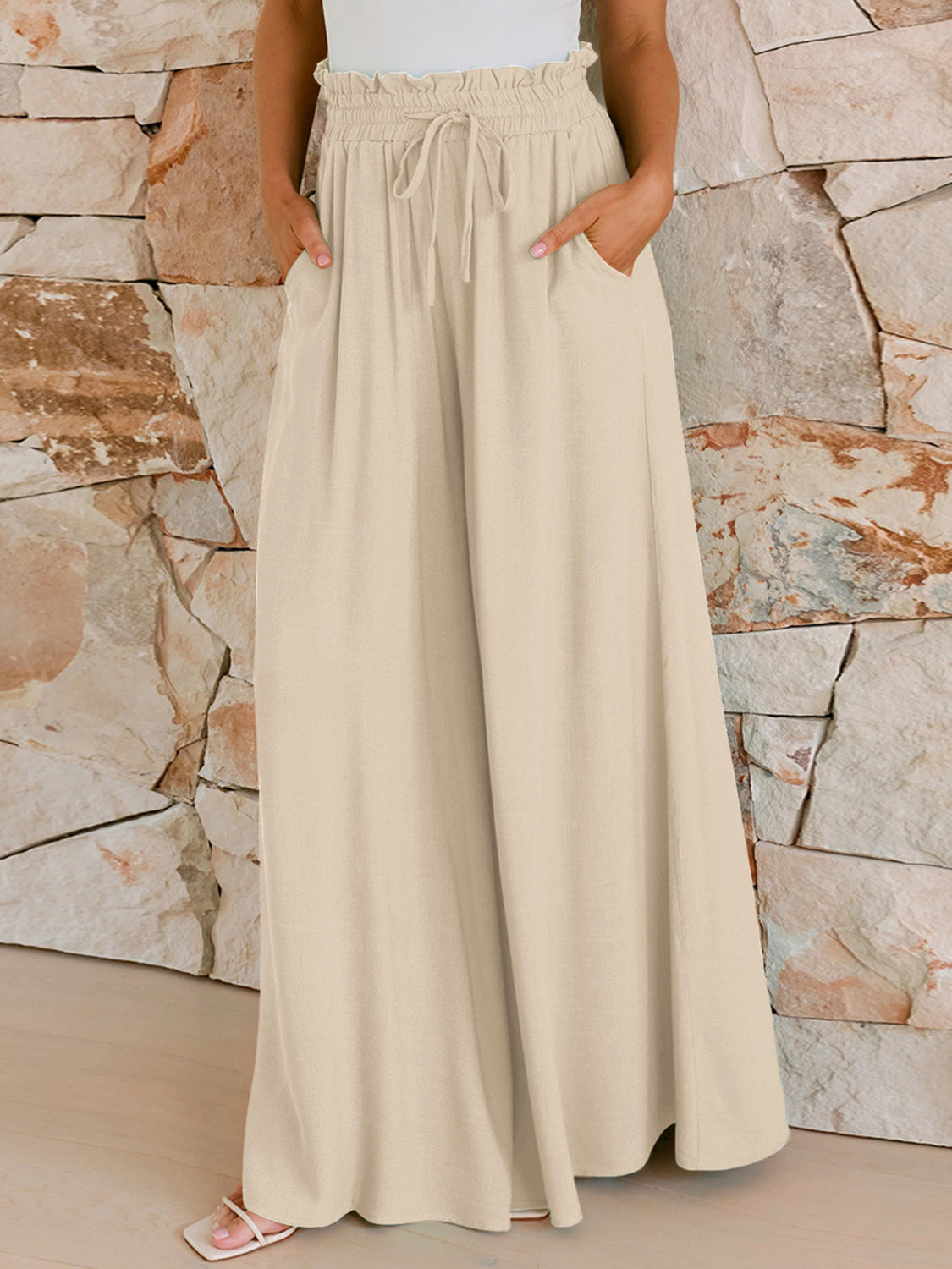 Black Wide Leg Trousers with Pockets for Women | Dorian Collection 3