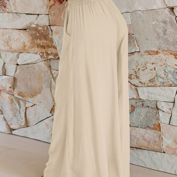 Black Wide Leg Trousers with Pockets for Women | Dorian Collection 4