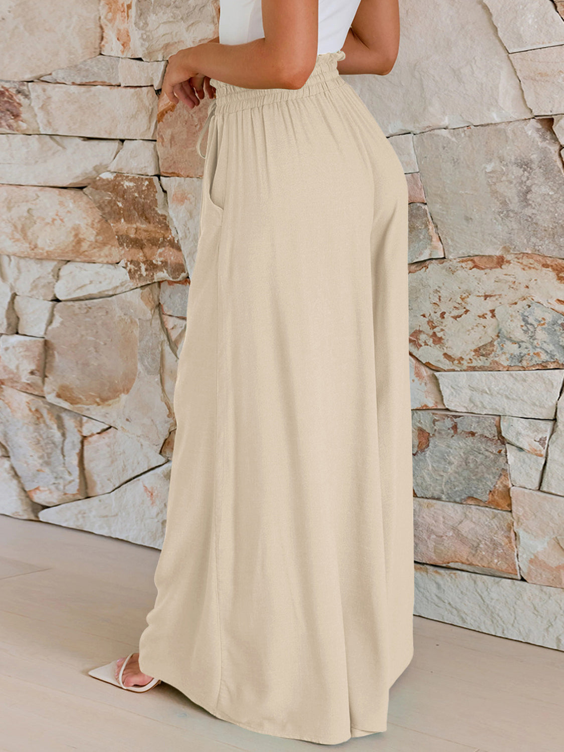 Black Wide Leg Trousers with Pockets for Women | Dorian Collection 4