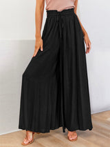 Black Wide Leg Trousers with Pockets for Women | Dorian Collection 7
