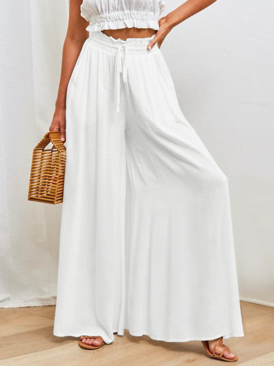 Black Wide Leg Trousers with Pockets for Women | Dorian Collection 9