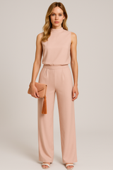 Bold Color Sleeveless Wide-Leg Jumpsuit for Summer Occasions | Sylvie Collection 2