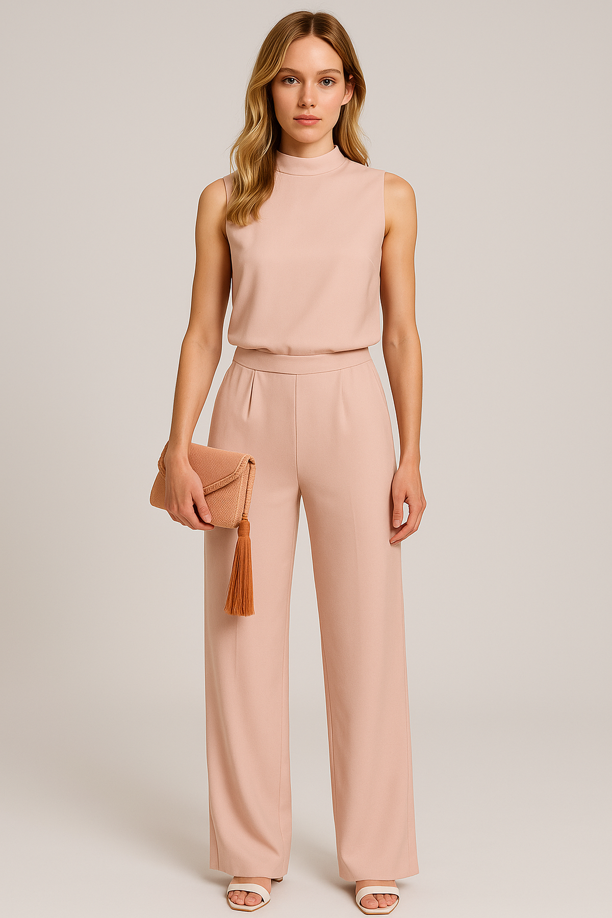 Bold Color Sleeveless Wide-Leg Jumpsuit for Summer Occasions | Sylvie Collection 2