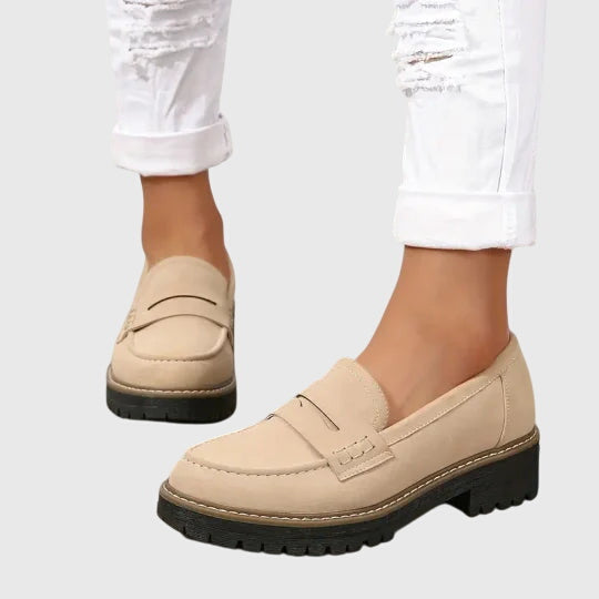 Brown Suede Slip-On Loafers for Women | Destiny Collection 1