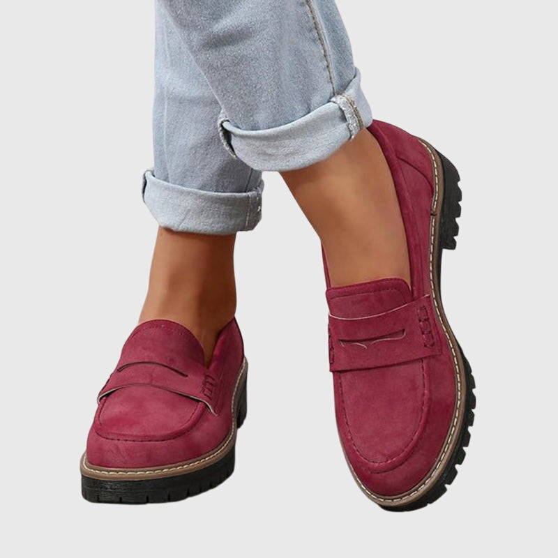 Brown Suede Slip-On Loafers for Women | Destiny Collection 2