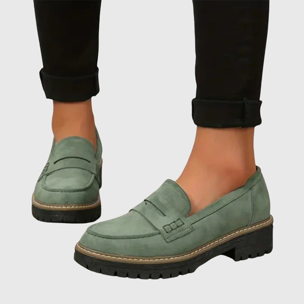 Brown Suede Slip-On Loafers for Women | Destiny Collection 3