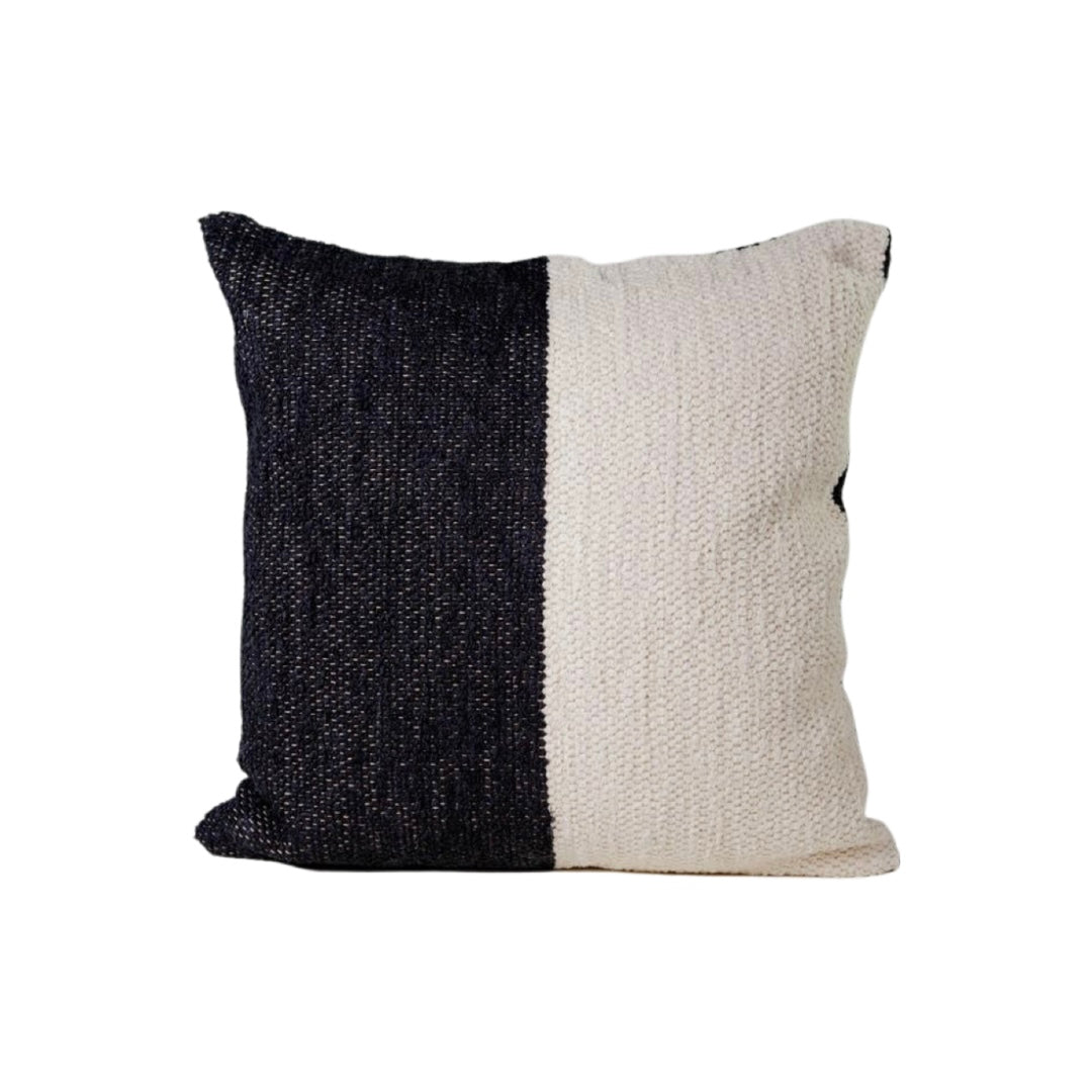 Color Block Cushion | Cream & Charcoal
