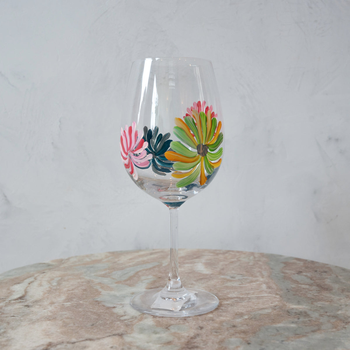 Hand Painted Wine Glasses - Set of 6