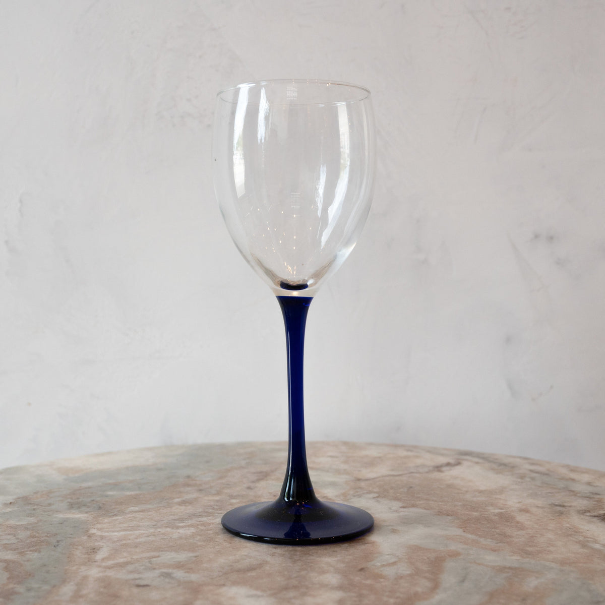 Blue/Clear French Wine Glasses - Vintage