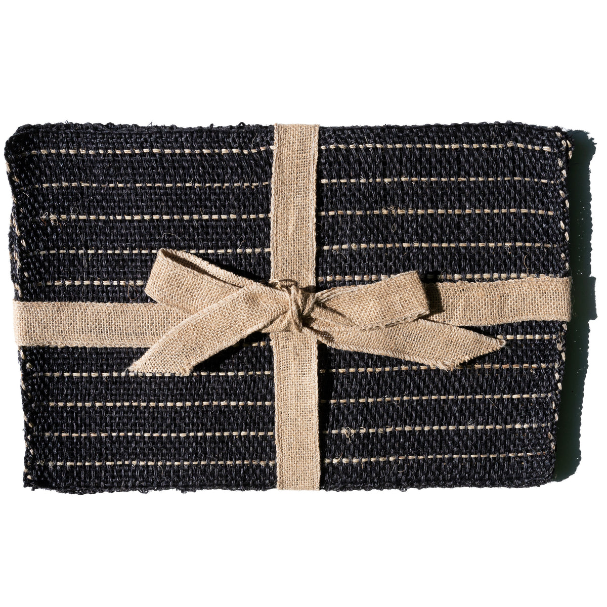 Natural Fiber Placemats | Set of 6 | Black