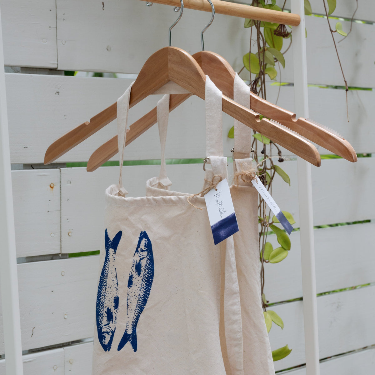 Natural & Blue Sardine Apron
