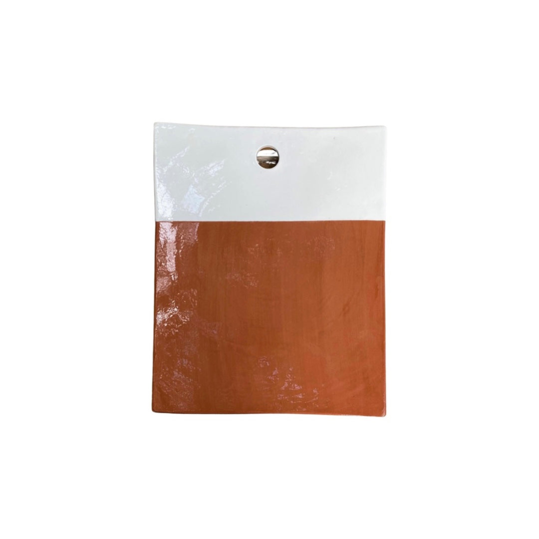 Dipped Rectangle Board | Terracotta & White