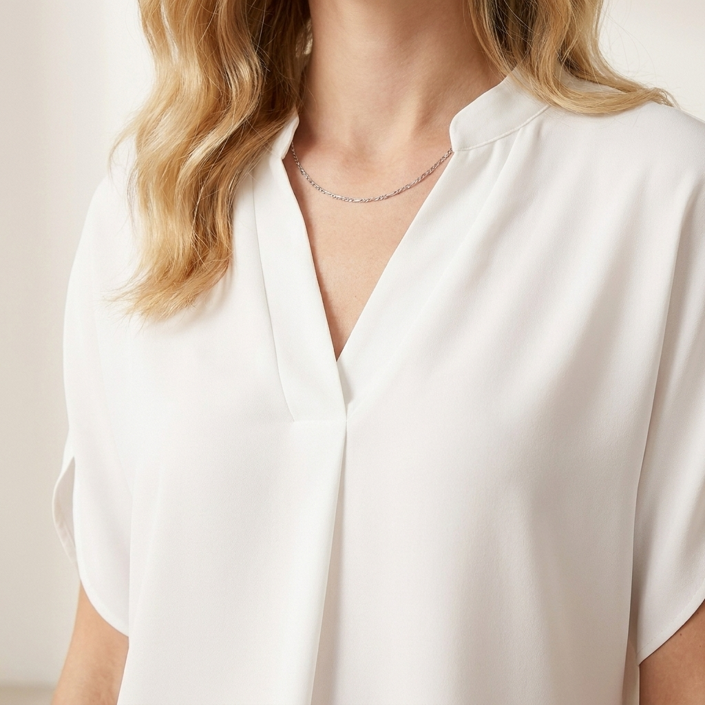 Draped V-Neck Sleeveless Relaxed Fit Blouse for Work & Evening | Delora Collection 1