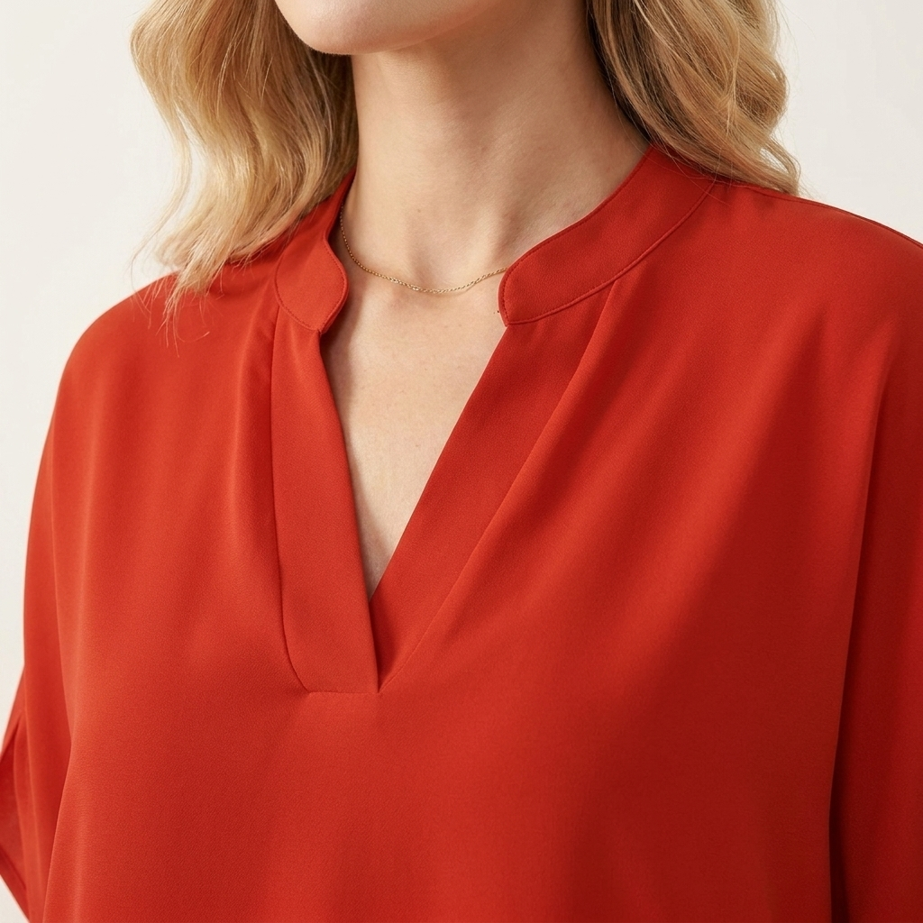 Draped V-Neck Sleeveless Relaxed Fit Blouse for Work & Evening | Delora Collection 8