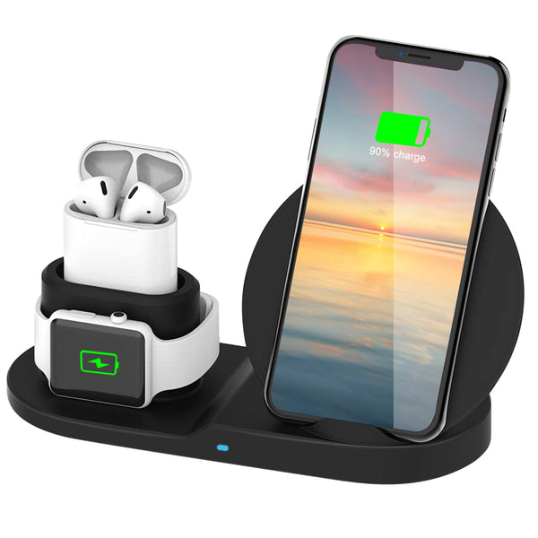 10W Fast Wireless Charger for iPhone, iWatch, AirPods - Fits iPhone 11/11Pro/XS/XR/MAX/X/8 Plus/8, Samsung Galax