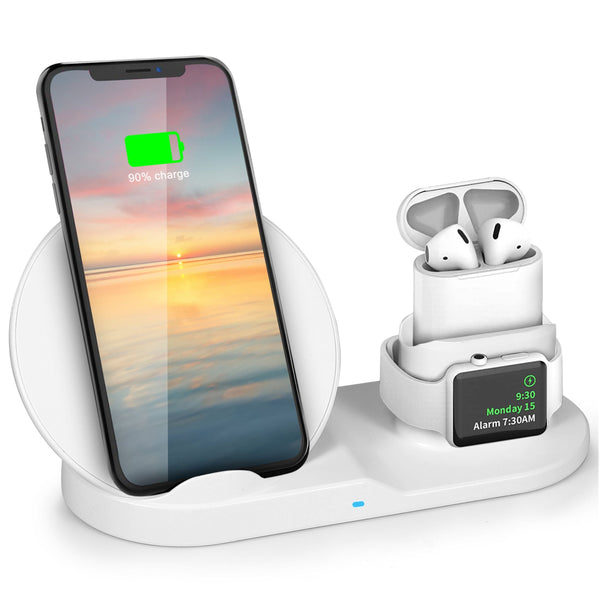 10W Fast Wireless Charger for iPhone, iWatch, AirPods - Fits iPhone 11/11Pro/XS/XR/MAX/X/8 Plus/8, Samsung Galax