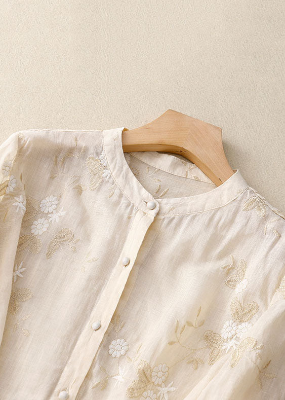 Floral Embroidered Round Neck Short Sleeve Relaxed Blouse | Roselia Collection 2