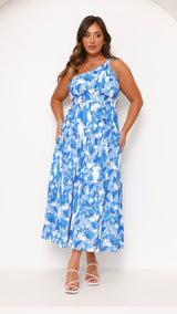 Floral One-Shoulder Maxi Wedding Guest Dress | Willow Collection 1