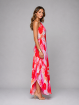Floral Pleated One-Shoulder Maxi Wedding Guest Dress | Willow Collection 2