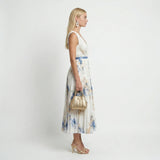 Floral Pleated V-Neck Sleeveless Maxi Dress | Serene Collection 2