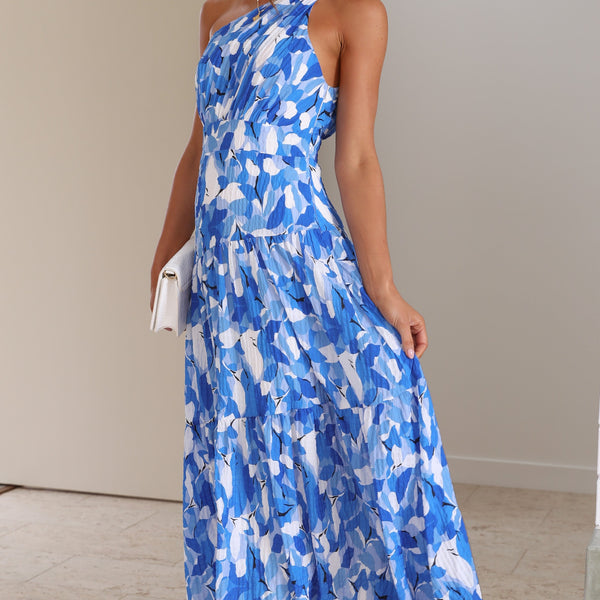 Floral Printed One-Shoulder Maxi Wedding Guest Dress | Willow Collection 2
