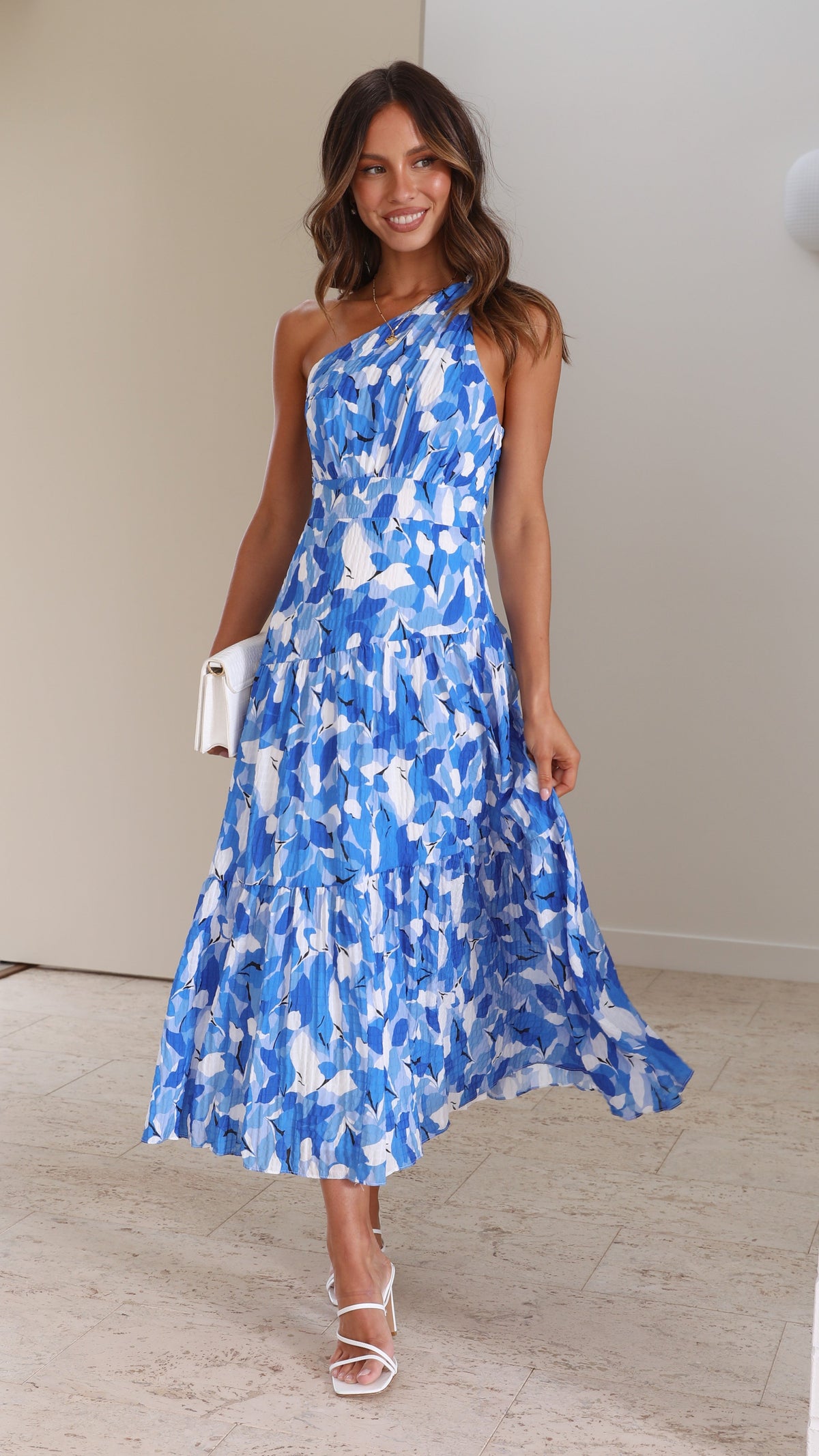 Floral Printed One-Shoulder Maxi Wedding Guest Dress | Willow Collection 4