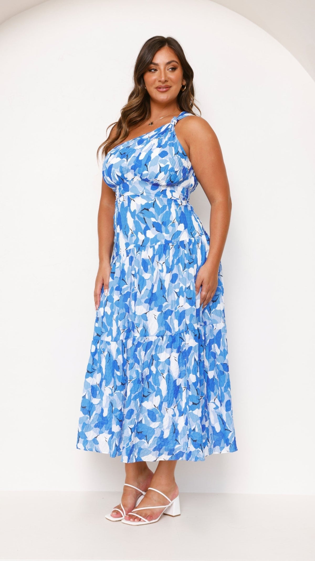 Floral Printed One-Shoulder Maxi Wedding Guest Dress | Willow Collection 7