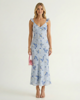 Floral Printed Spaghetti Strap Backless Midi Summer Dress | Fleur Collection 2
