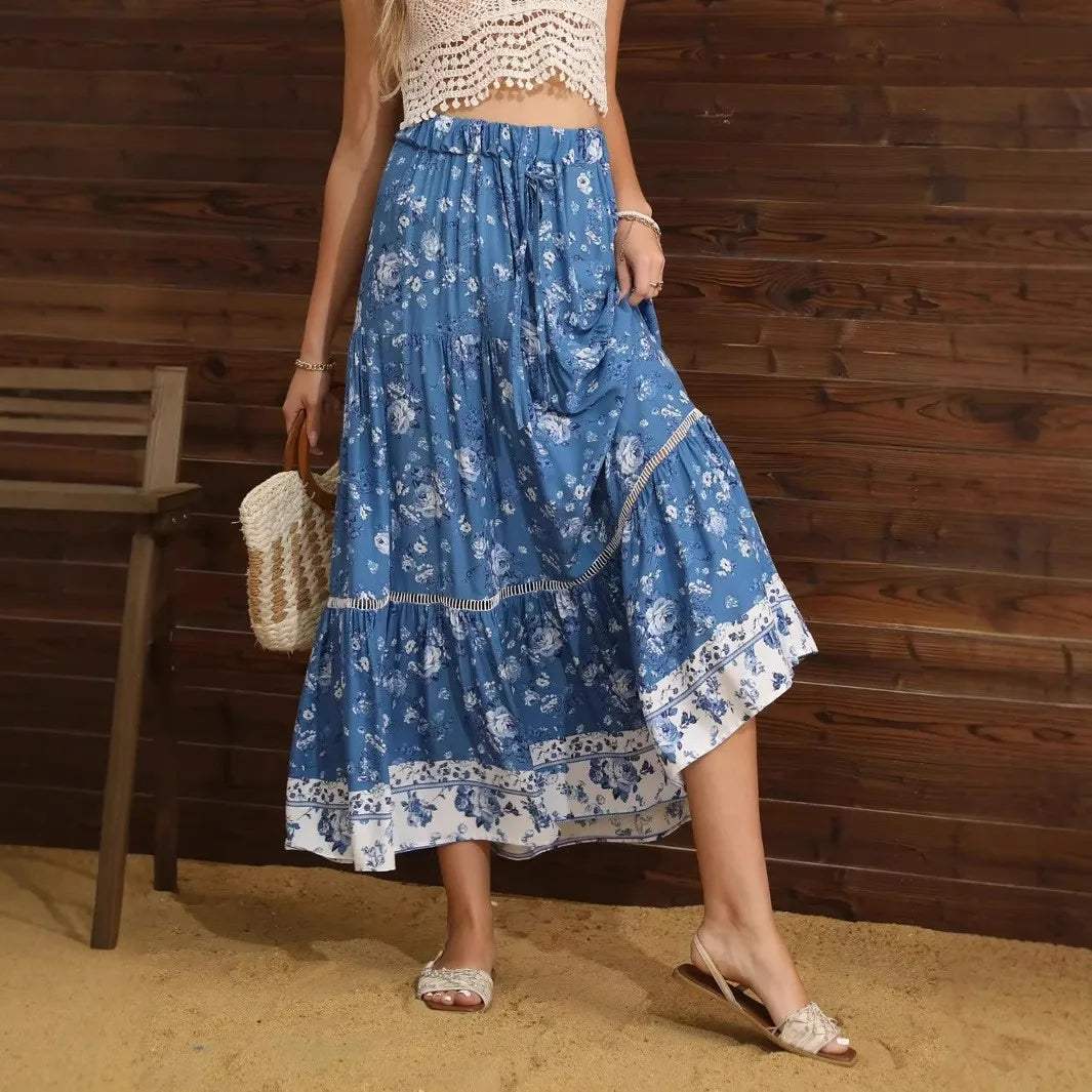 Floral Tiered Boho Maxi Skirt | Felina Collection 1