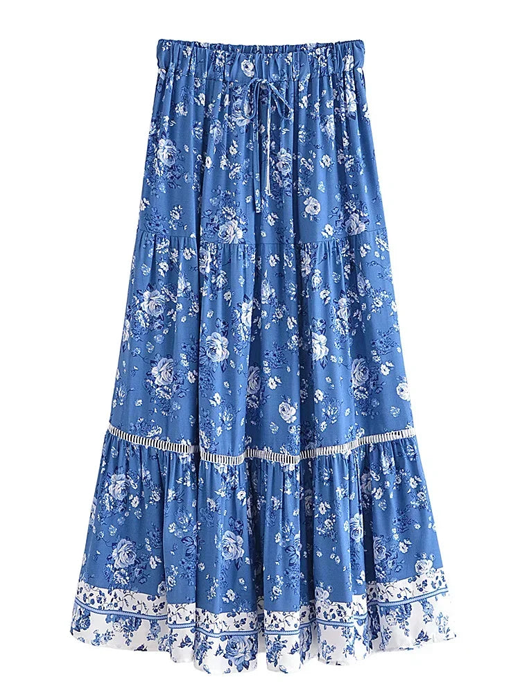 Floral Tiered Boho Maxi Skirt | Felina Collection 4