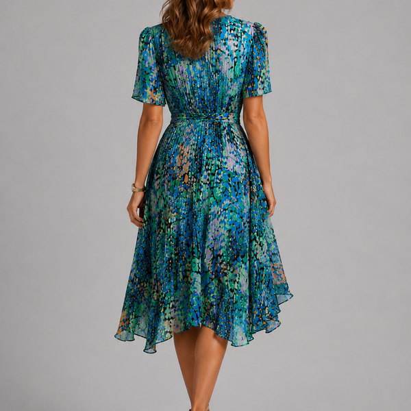 Floral Wrap V-Neck Midi Dress with Tummy Control | Felina Collection 4