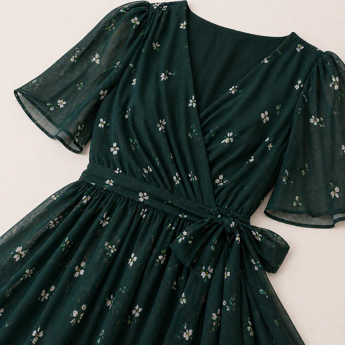 Floral Wrap V-Neck Midi Dress with Tummy Control | Felina Collection 8