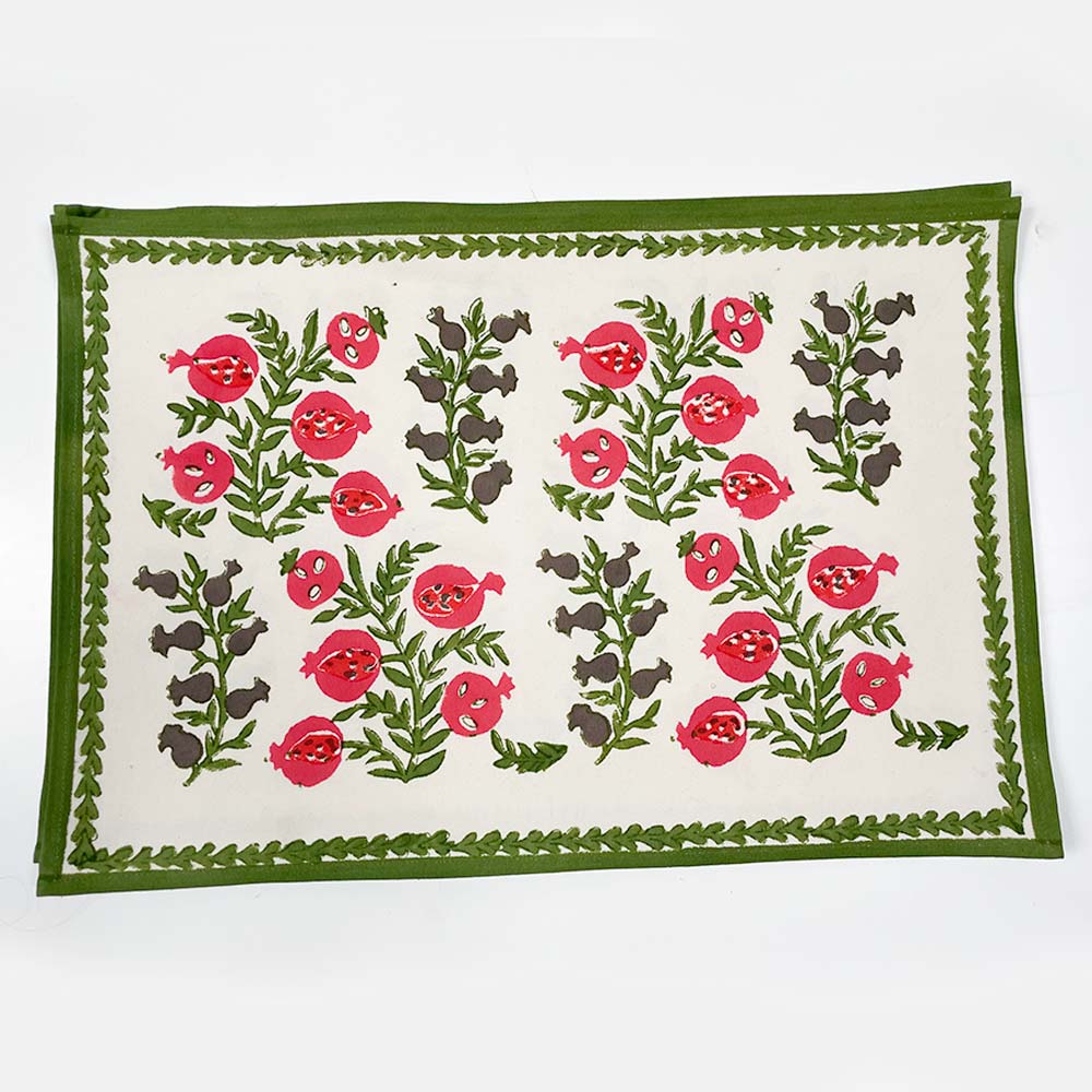Pom Bells Fern & Poppy Placemat | Set of 4