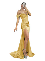Ivory Beaded Off Shoulder Mermaid Evening Gown | Isolde Collection 5