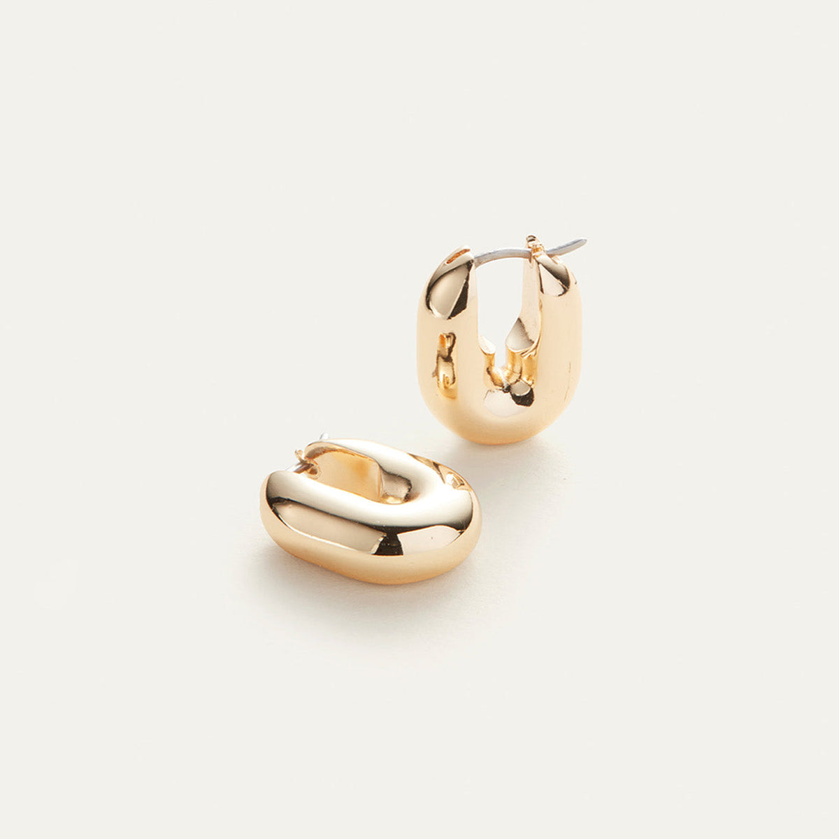 Puffy U-Link Earrings - Gold O/S