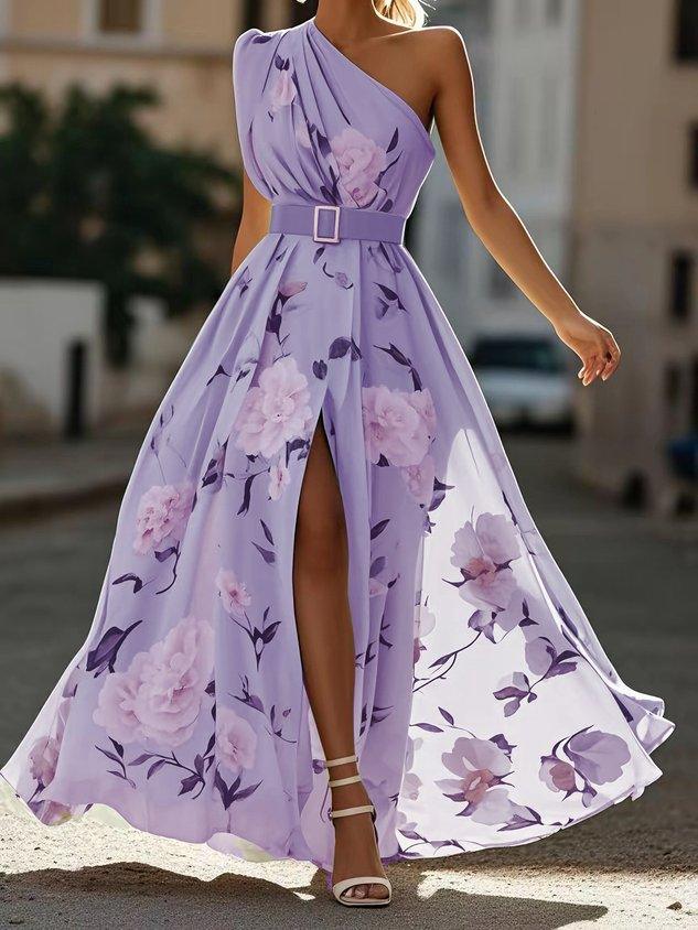 Light Green Floral One-Shoulder Maxi Dress | Juliette Collection 10