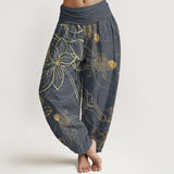 Lotus Print Relaxed Harem Trousers for Ladies | Liora Collection 5