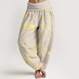 Lotus Print Relaxed Harem Trousers for Ladies | Liora Collection 8