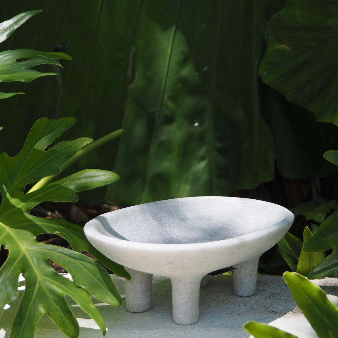 Greek Handmade White Marble Gamma Tray Piece