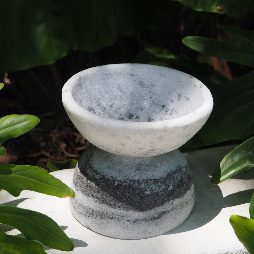 Greek Handmade Grey/White Marble Piece