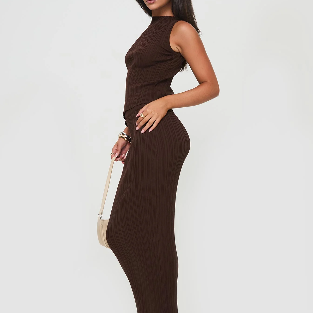 Mirelle | Ribbed Asymmetrical Two-Piece Set