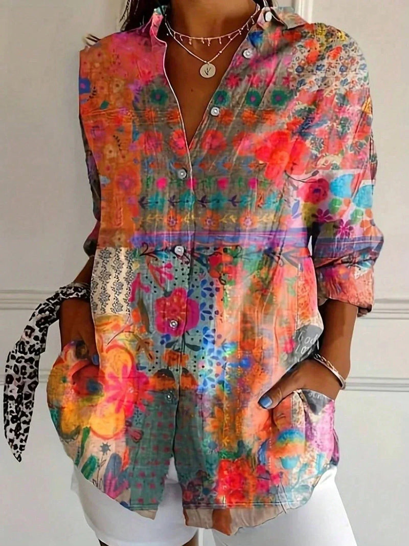 Multicolor Abstract Print Relaxed Fit Blouse | Ardent Collection 1