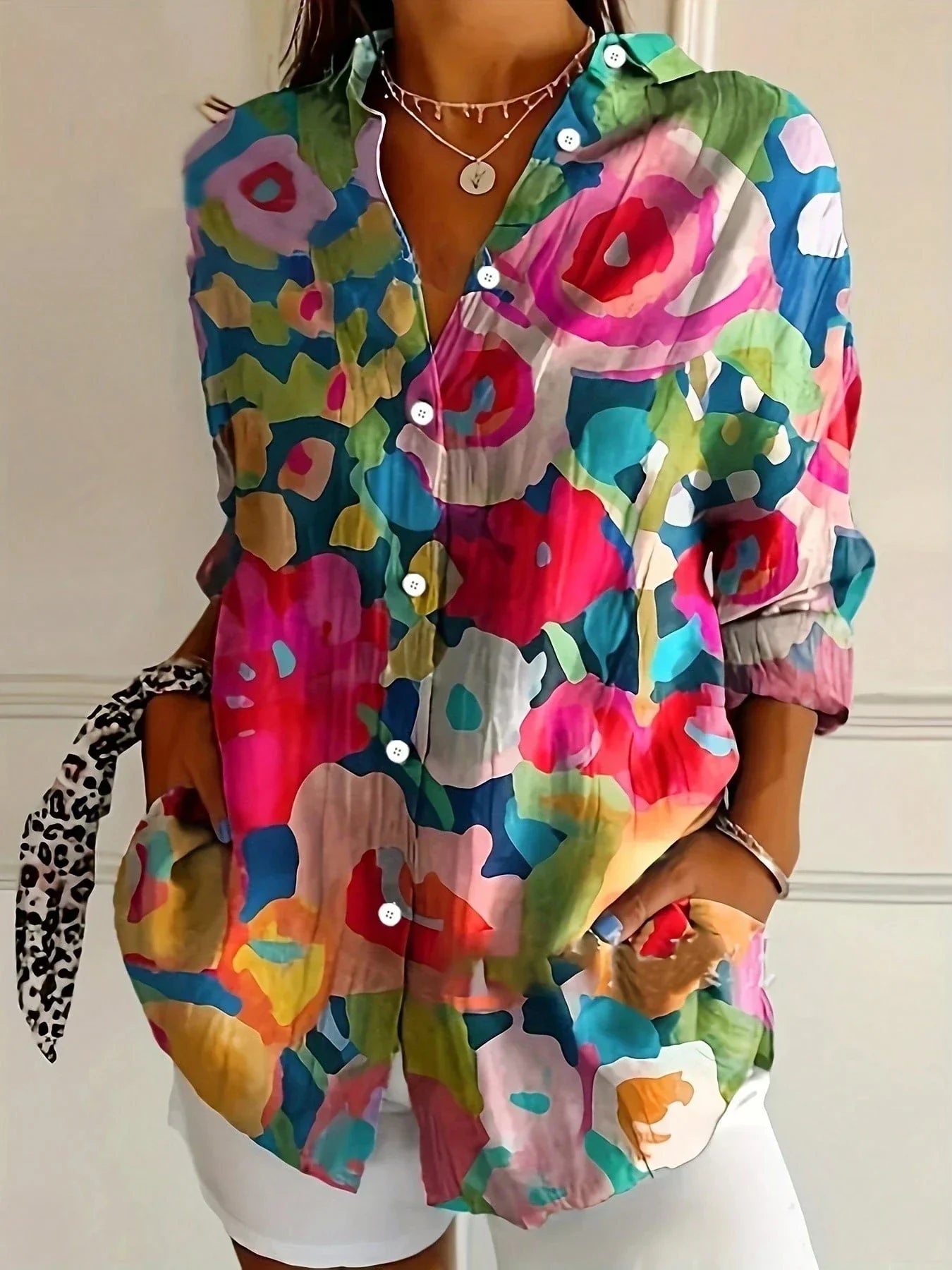 Multicolor Abstract Print Relaxed Fit Blouse | Ardent Collection 4